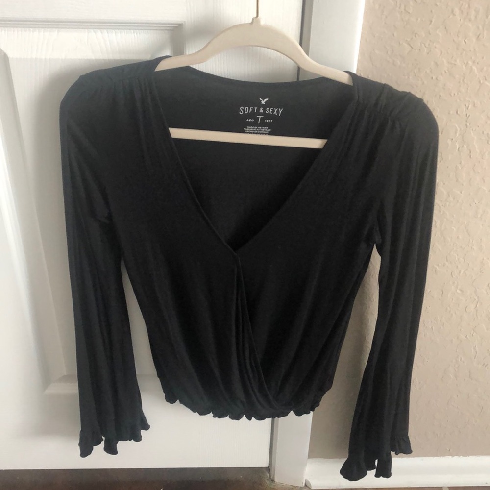 American eagle black long sleeve top